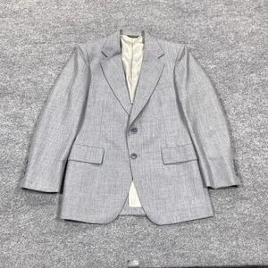 Adams Row Suit Jacket Mens 40R Gray Check Wool Two Button Classic Fit Lined USA